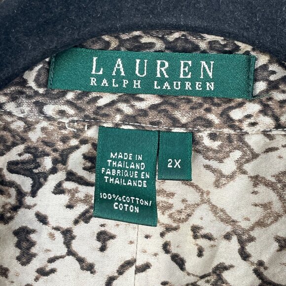 Lauren Ralph Lauren Womens Plus 2X Snake Print Button Up Shirt Blouse Top - Picture 3 of 7